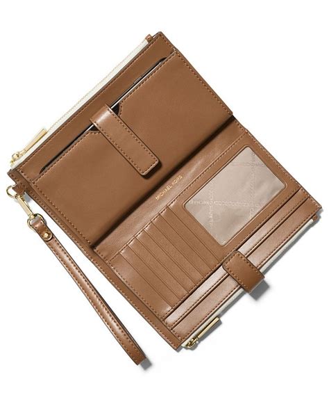 michael michael kors logo jet set double zip wristlet